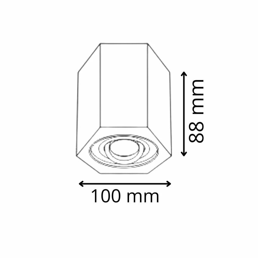 Φωτιστικό σποτ HEXAGON 1xGU10/10W/230V μαύρο