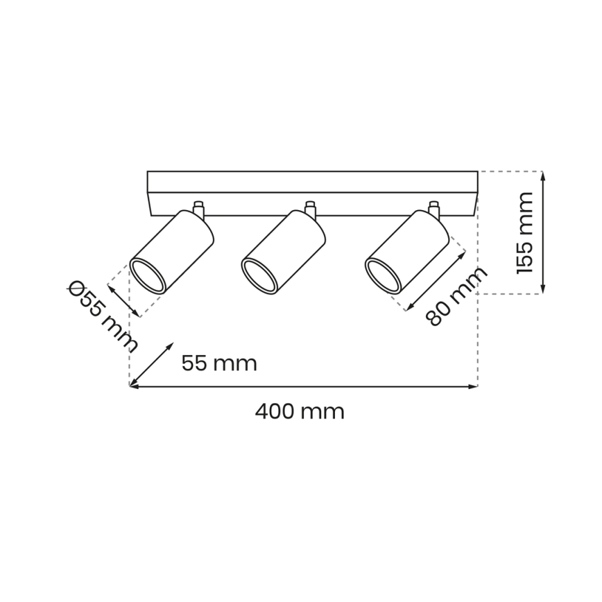 Φωτιστικό σποτ HUDSON 3xGU10/8W/230V λευκό