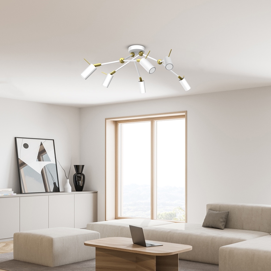 Φωτιστικό σποτ IRIS 6xGU10/MR11/40W/230V λευκό/χρυσό