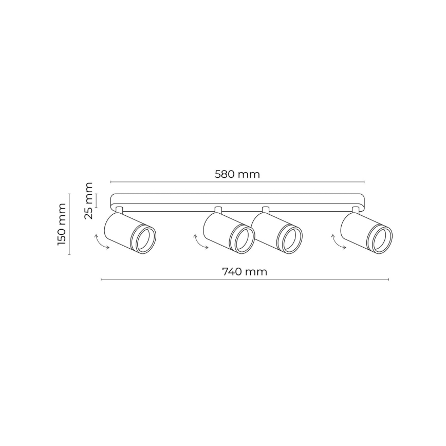 Φωτιστικό σποτ JET 4xGU10/10W/230V μαύρο