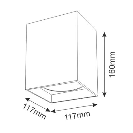 Φωτιστικό σποτ JUPITER 1xE27/20W/230V 11,7x11,7 cm μαύρο