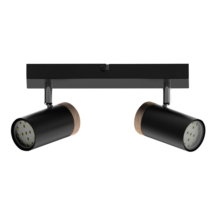 Φωτιστικό σποτ LAGOS 2xGU10/15W/230V μαύρο/καφέ