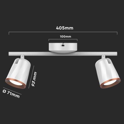 Φωτιστικό σποτ LED 2xLED/5W/230V 3000K λευκό