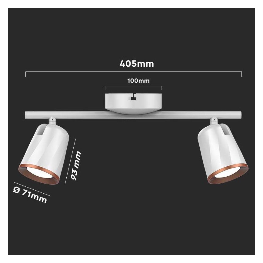 Φωτιστικό σποτ LED 2xLED/5W/230V 3000K λευκό