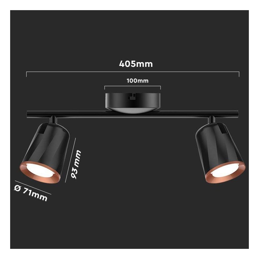 Φωτιστικό σποτ LED 2xLED/5W/230V 3000K μαύρο