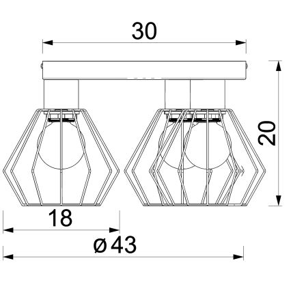 Φωτιστικό σποτ LETI 3xE27/15W/230V μαύρο