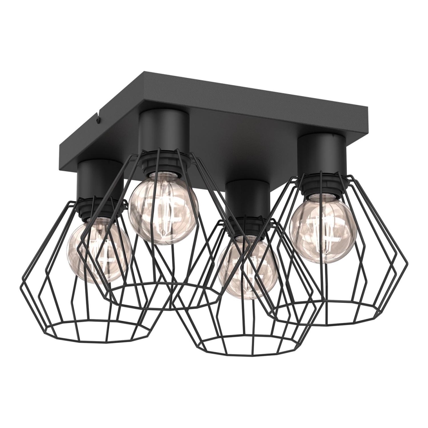 Φωτιστικό σποτ LETI 4xE27/15W/230V μαύρο