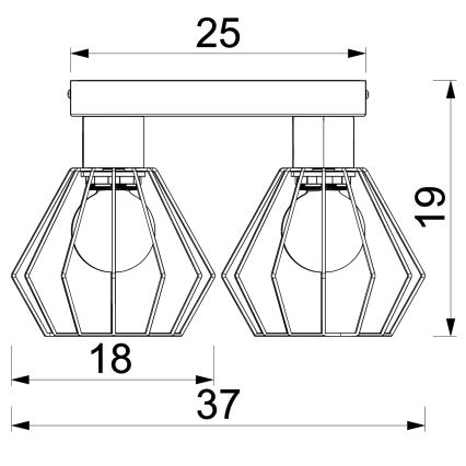 Φωτιστικό σποτ LETI 4xE27/15W/230V μαύρο