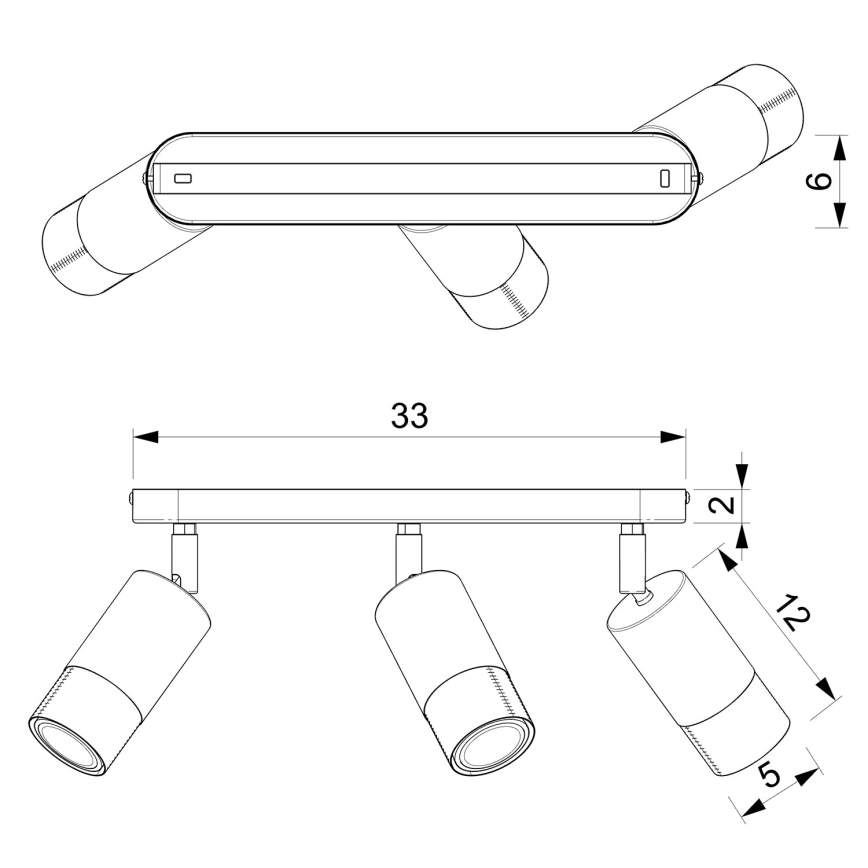 Φωτιστικό σποτ LINK 3xGU10/8W/230V μαύρο/ορείχαλκος