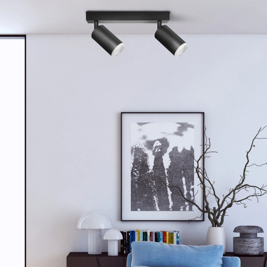 Φωτιστικό σποτ LONDON 2xGU10/10W/230V μαύρο