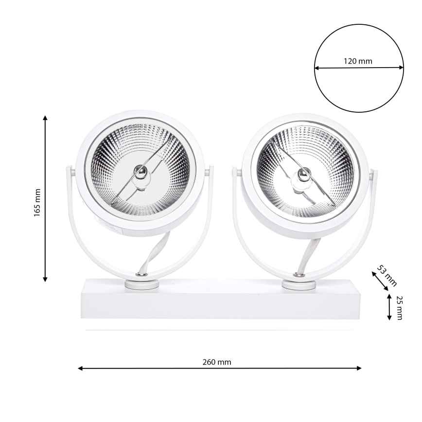 Φωτιστικό σποτ LUGAR 2xAR111 - GU10/25W/230V
