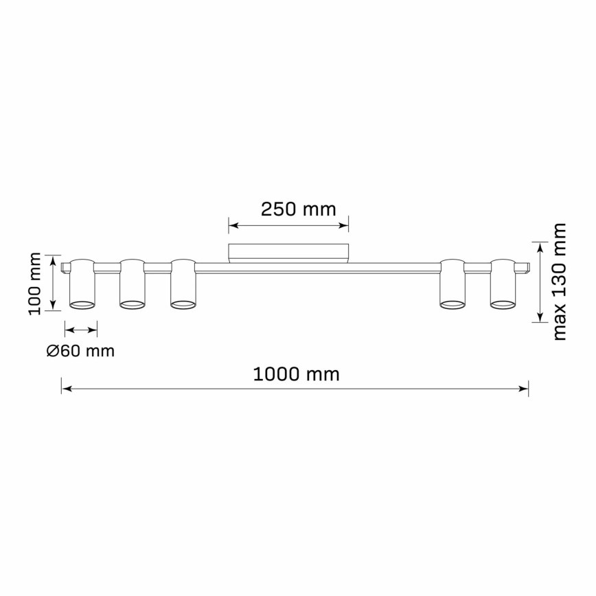 Φωτιστικό σποτ MARIBEL 5xGU10/10W/230V μαύρο