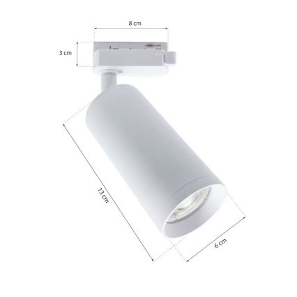 Φωτιστικό σποτ MICA ράγας 1xGU10/25W/230V 1-phase λευκό