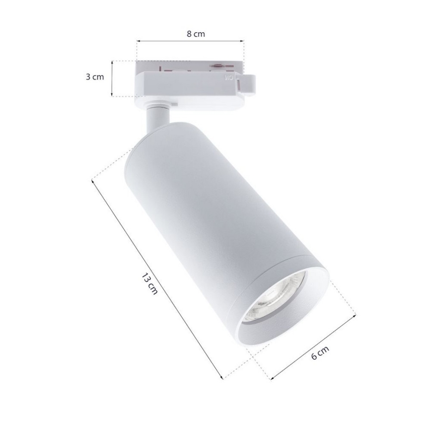 Φωτιστικό σποτ MICA ράγας 1xGU10/25W/230V 1-phase λευκό