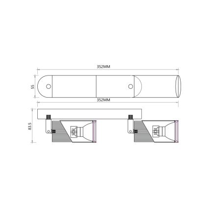 Φωτιστικό σποτ NEO 2xGU10/8W/230V μαύρο/χρυσαφί