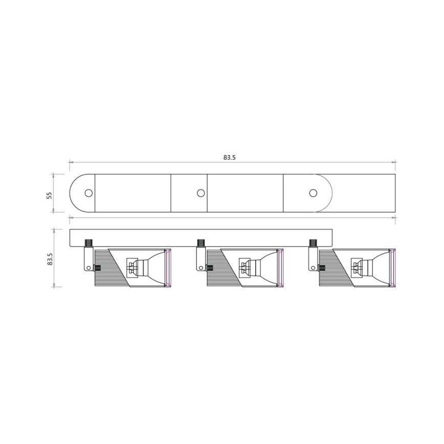 Φωτιστικό σποτ NEO 3xGU10/8W/230V μαύρο/χρυσαφί