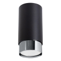 Φωτιστικό σποτ NERO 1xGU10/10W/230V 12,5 cm μαύρο/γυαλιστερό χρώμιο
