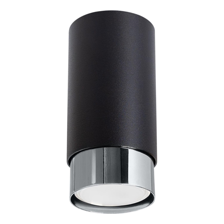 Φωτιστικό σποτ NERO 1xGU10/10W/230V 12,5 cm μαύρο/γυαλιστερό χρώμιο