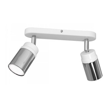 Φωτιστικό σποτ NEST 2xGU10/8W/230V λευκό/γυαλιστερό χρώμιο