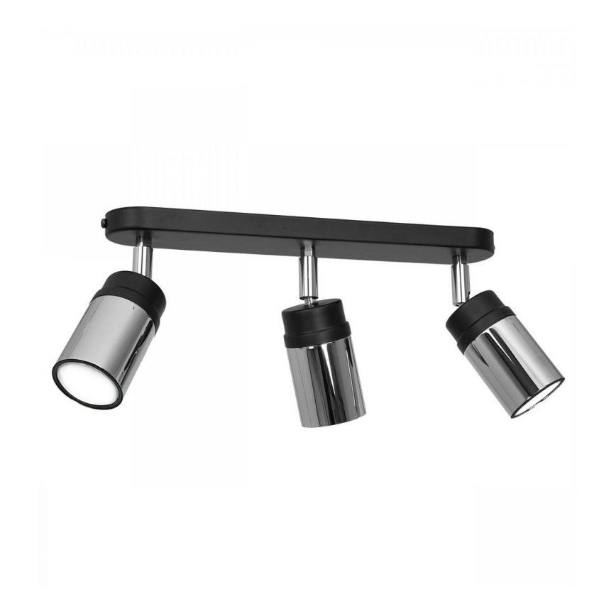 Φωτιστικό σποτ NEST 3xGU10/8W/230V μαύρο/γυαλιστερό χρώμιο
