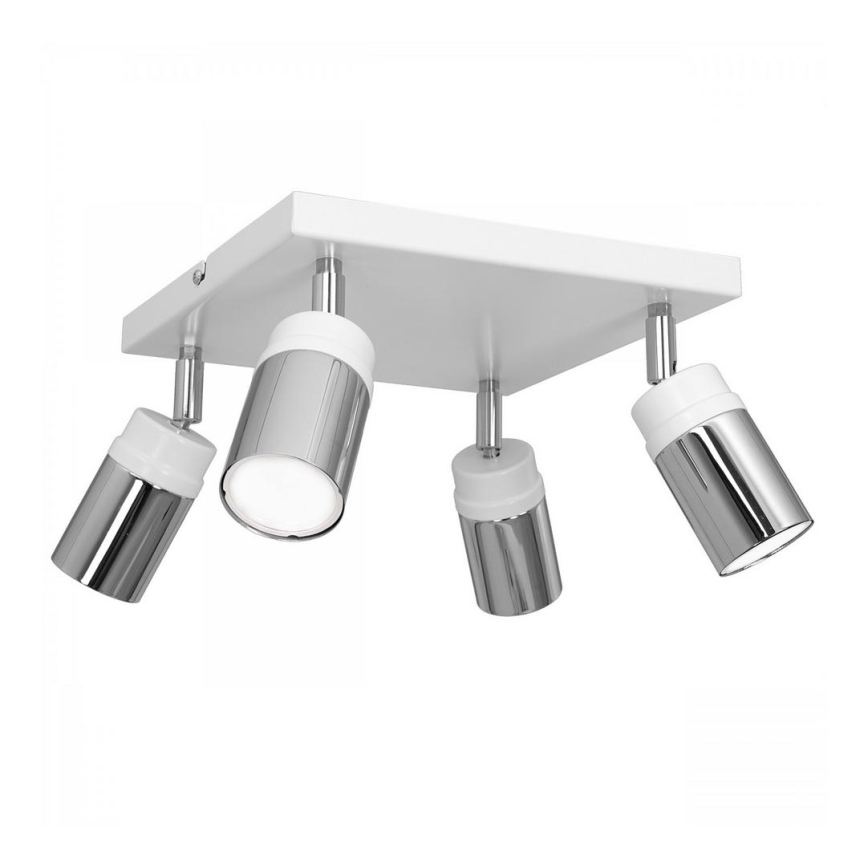 Φωτιστικό σποτ NEST 4xGU10/8W/230V λευκό/γυαλιστερό χρώμιο