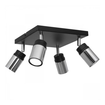 Φωτιστικό σποτ NEST 4xGU10/8W/230V μαύρο/γυαλιστερό χρώμιο