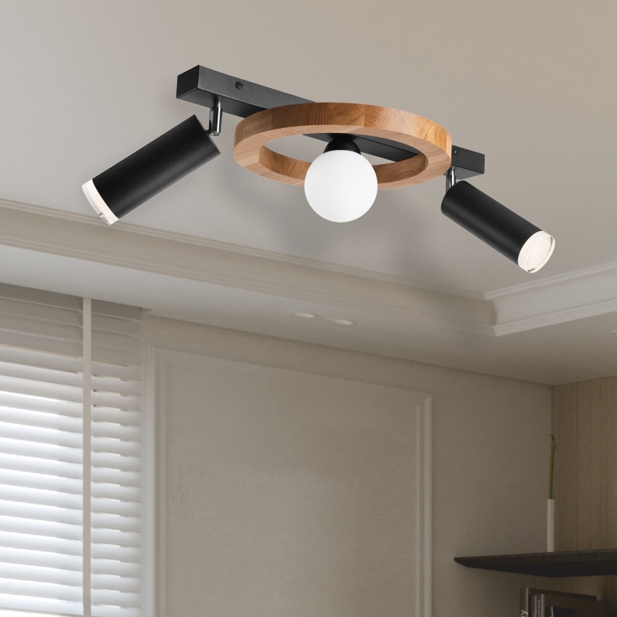 Φωτιστικό σποτ OTIS 1xG9/5W/230V + 2xE27/15W/230V δρυς