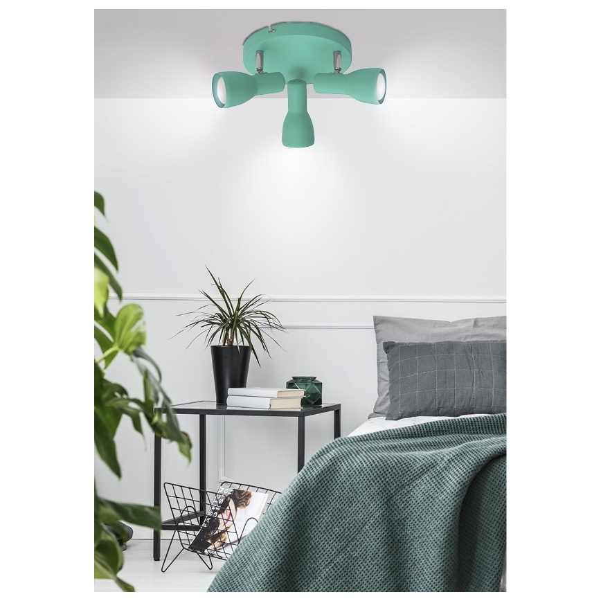 Φωτιστικό σποτ PICARDO 3xE14/40W/230V τουρκουάζ