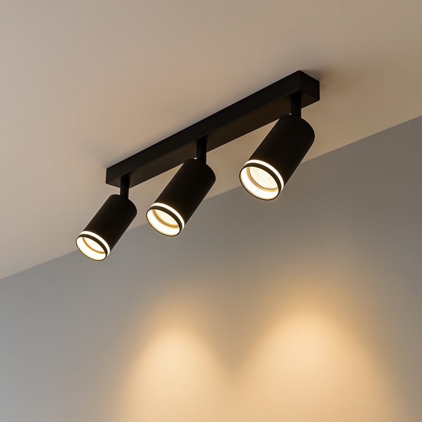 Φωτιστικό σποτ PIPE 3xGU10/10W/230V μαύρο