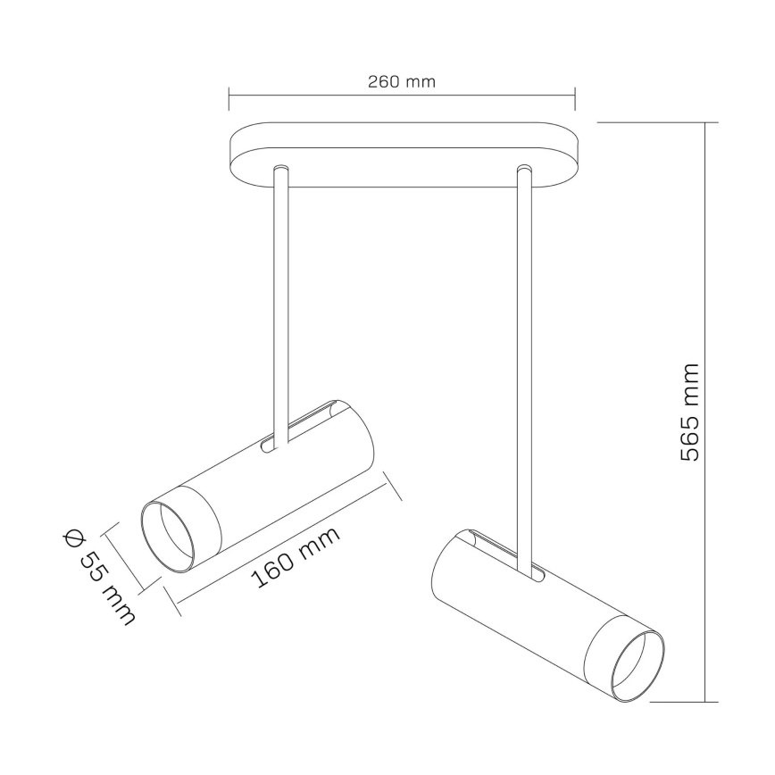 Φωτιστικό σποτ PORTO 2xGU10/10W/230V μαύρο