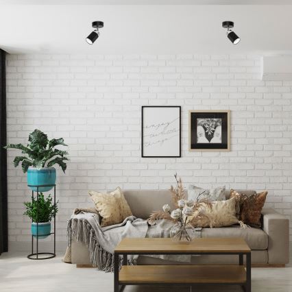 Φωτιστικό σποτ RENO 1xGU10/8W/230V μαύρο/γυαλιστερό χρώμιο