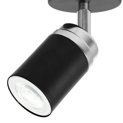 Φωτιστικό σποτ RENO 1xGU10/8W/230V μαύρο/γυαλιστερό χρώμιο