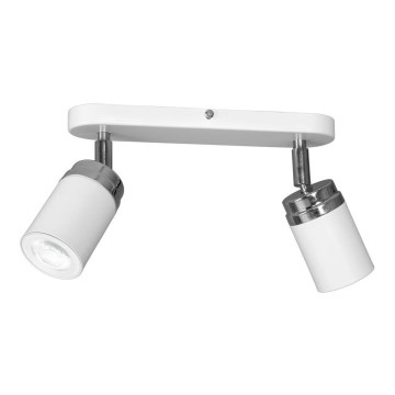 Φωτιστικό σποτ RENO 2xGU10/8W/230V λευκό/γυαλιστερό χρώμιο