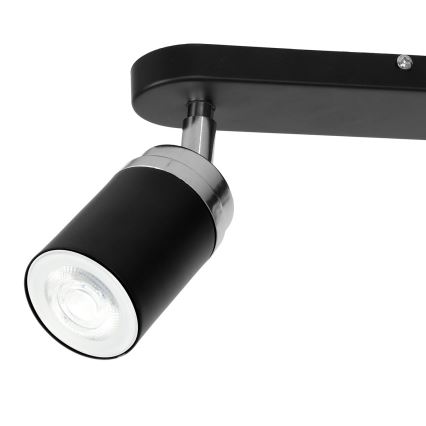 Φωτιστικό σποτ RENO 2xGU10/8W/230V μαύρο/γυαλιστερό χρώμιο