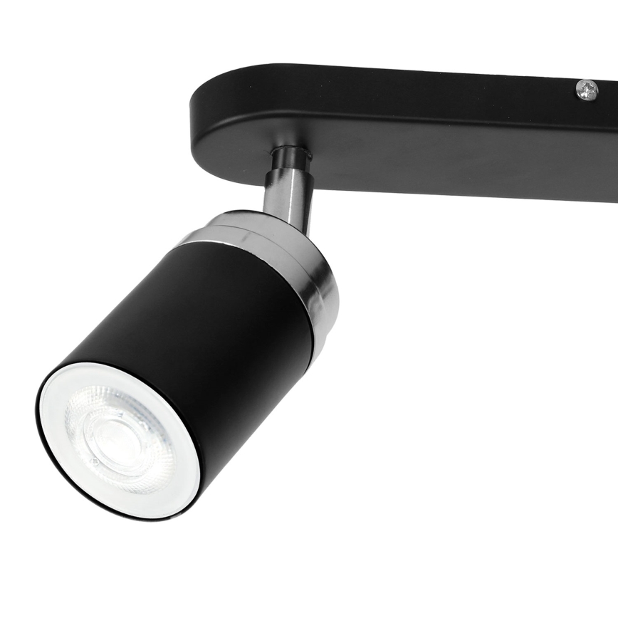 Φωτιστικό σποτ RENO 2xGU10/8W/230V μαύρο/γυαλιστερό χρώμιο