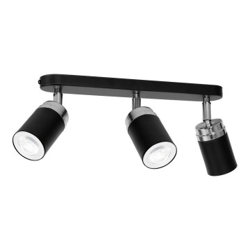 Φωτιστικό σποτ RENO 3xGU10/8W/230V μαύρο/γυαλιστερό χρώμιο