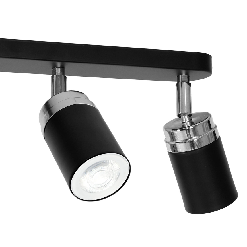 Φωτιστικό σποτ RENO 3xGU10/8W/230V μαύρο/γυαλιστερό χρώμιο