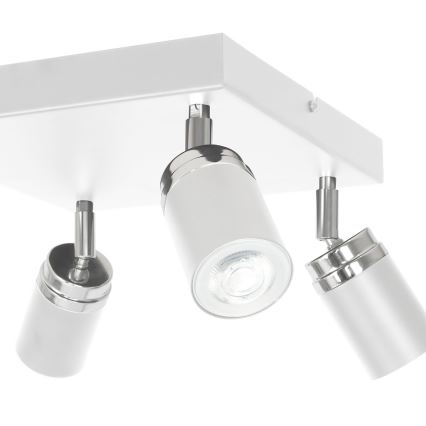 Φωτιστικό σποτ RENO 4xGU10/8W/230V λευκό/γυαλιστερό χρώμιο