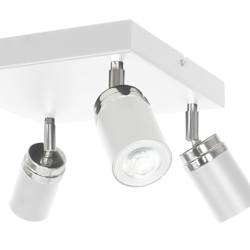 Φωτιστικό σποτ RENO 4xGU10/8W/230V λευκό/γυαλιστερό χρώμιο