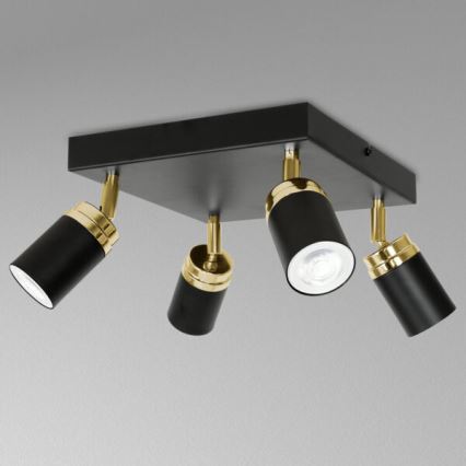 Φωτιστικό σποτ RENO 4xGU10/8W/230V μαύρο/χρυσαφί