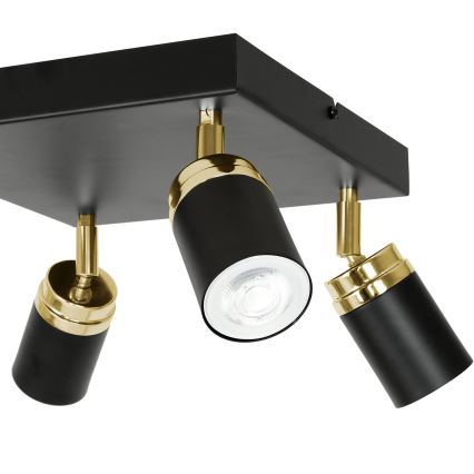 Φωτιστικό σποτ RENO 4xGU10/8W/230V μαύρο/χρυσαφί