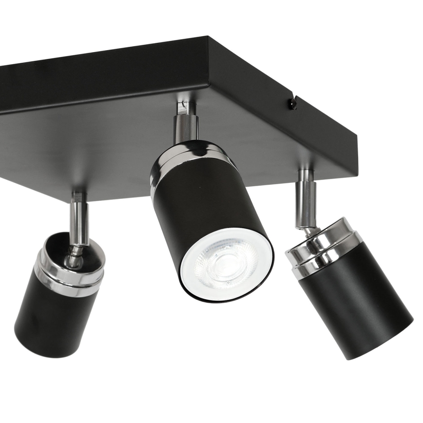 Φωτιστικό σποτ RENO 4xGU10/8W/230V μαύρο/γυαλιστερό χρώμιο
