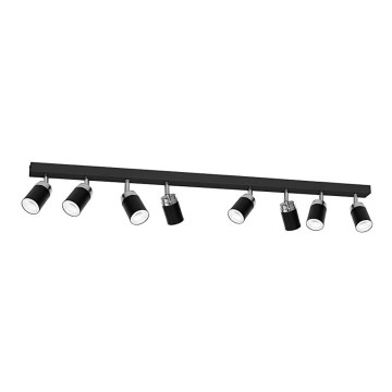 Φωτιστικό σποτ RENO 8xGU10/60W/230V μαύρο/γυαλιστερό χρώμιο