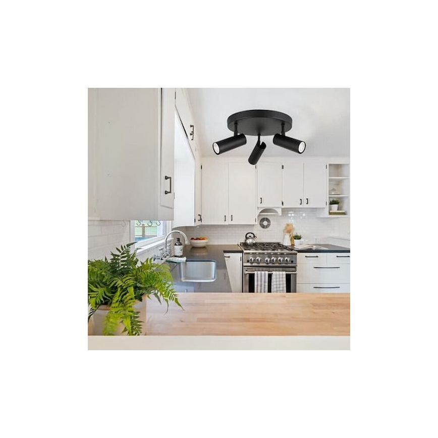Φωτιστικό σποτ ROSETTE 3xGU10/7W/230V μαύρο