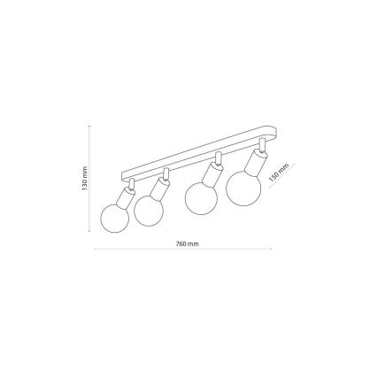 Φωτιστικό σποτ SIMPLY WOOD 4xE27/15W/230V