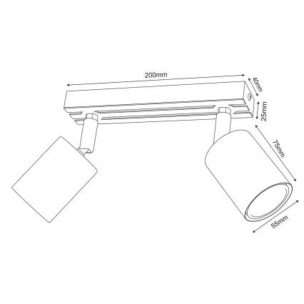 Φωτιστικό σποτ TERRA 2xGU10/8W/230V λευκό/δρυς
