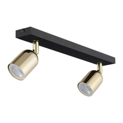 Φωτιστικό σποτ TOP 2xGU10/10W/230V μαύρο/χρυσαφί