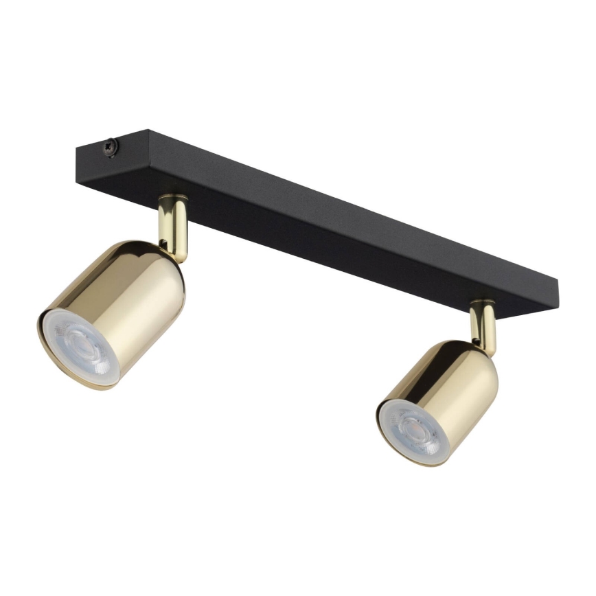 Φωτιστικό σποτ TOP 2xGU10/10W/230V μαύρο/χρυσαφί