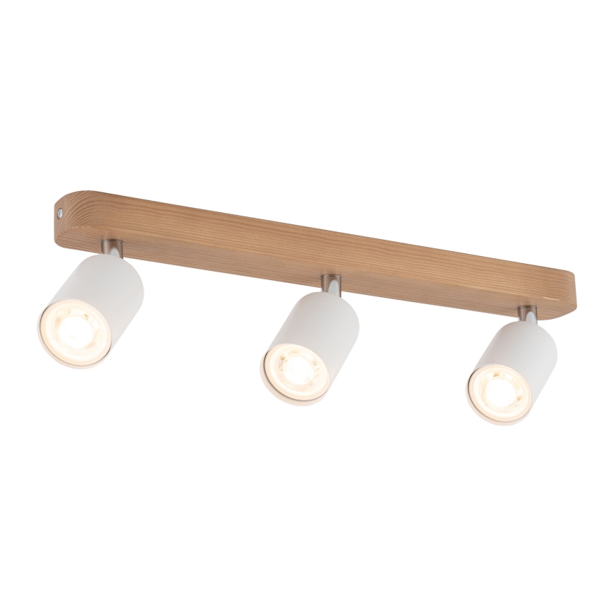 Φωτιστικό σποτ TOP WOOD 3xGU10/10W/230V λευκό/ξύλο