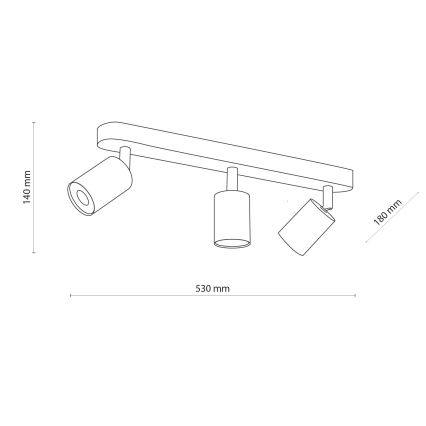 Φωτιστικό σποτ TOP WOOD 3xGU10/10W/230V λευκό/ξύλο